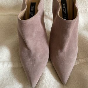 Sergio Rossi | Light Pink Suede Slide Heel